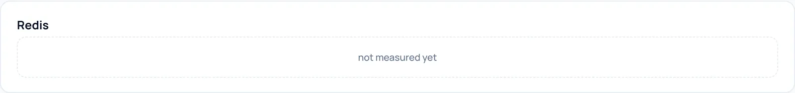Redis card showing not measured yet