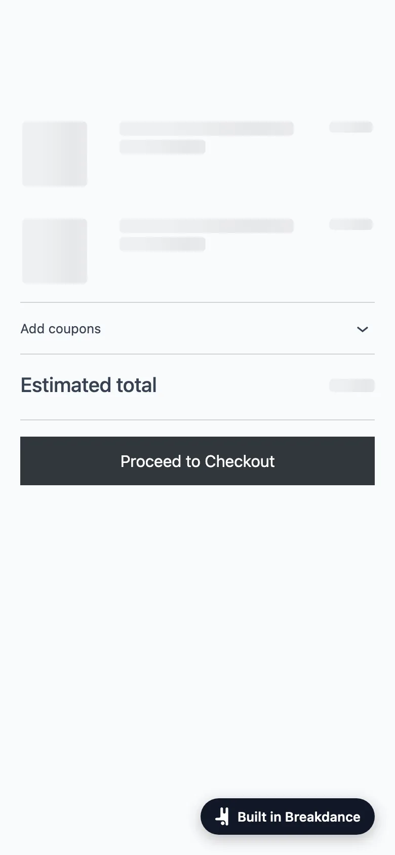 The cart with the added product